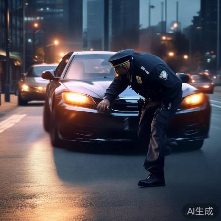 警察受伤挣扎，司机逃离如反派。