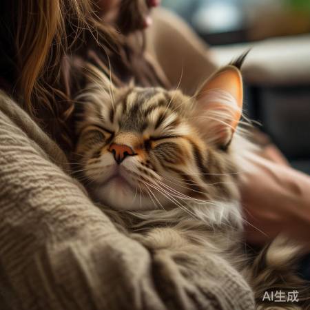 猫咪怀抱寻安全感