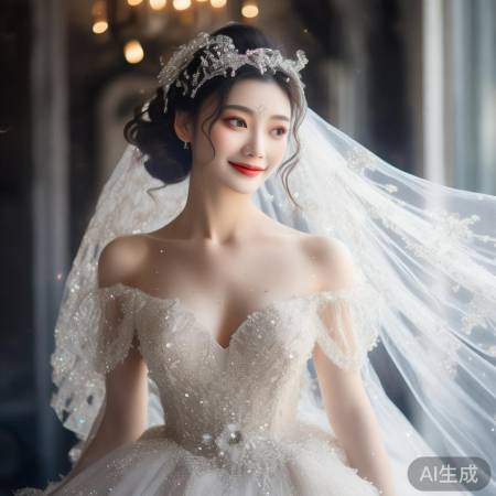 董璇仙气新娘婚纱美