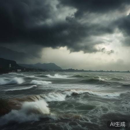 “沿海多地受台风影响,暴雨大风