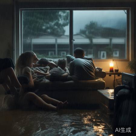 台风来临,室内避风防雨