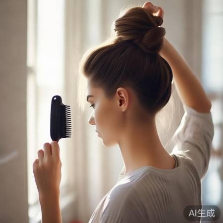 打造蓬松丸子头，中分或偏分任选