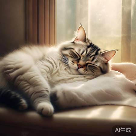 猫咪睡姿萌态，享受自然美好
