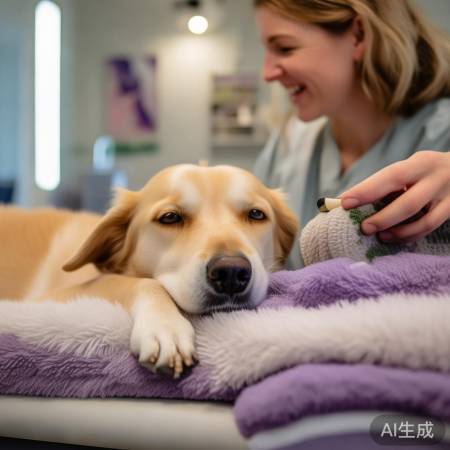 牙科医院抚慰犬温馨场景