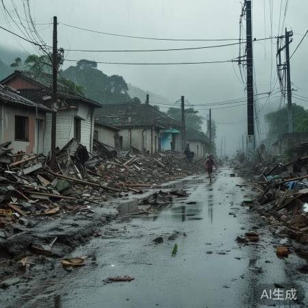 灾区惨状，生活困苦