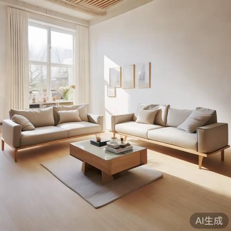 “简约时尚家具，打造宽敞客厅”