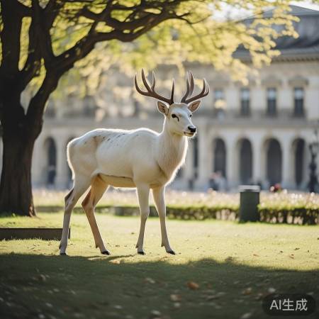 白鹿漫步米兰，诗意都市