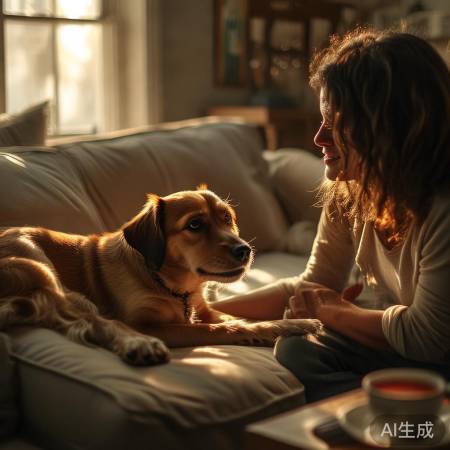 抚慰犬见证主人泪,温馨感人瞬间