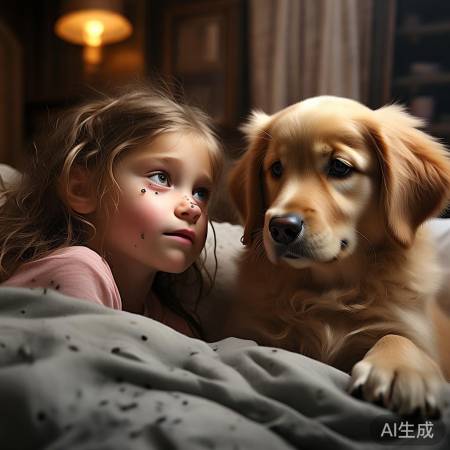 小女孩与狗狗感人离别