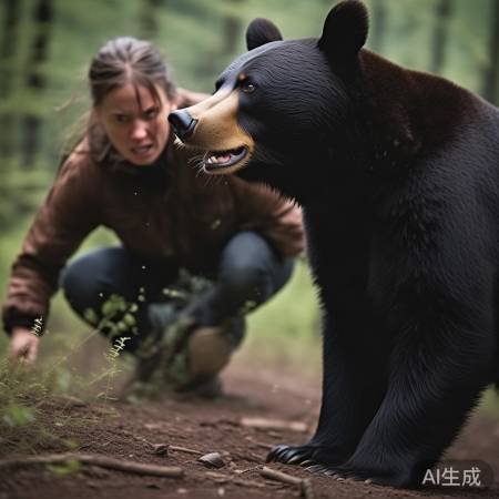 李娜巧妙分散黑熊注意力