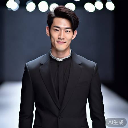 丁禹兮范思哲秀场，西装领口有特