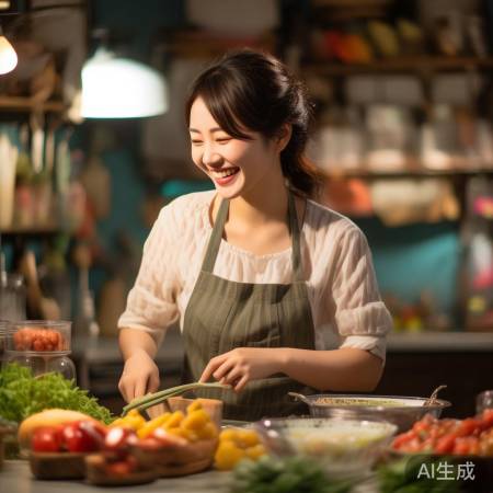 彩灯姐姐，温暖笑容的厨房忙人