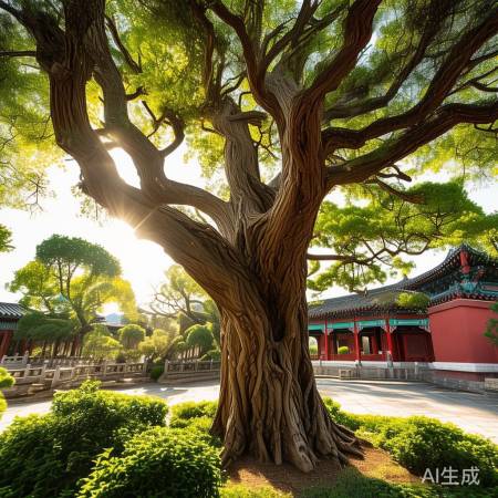 故宫御花园古树参天