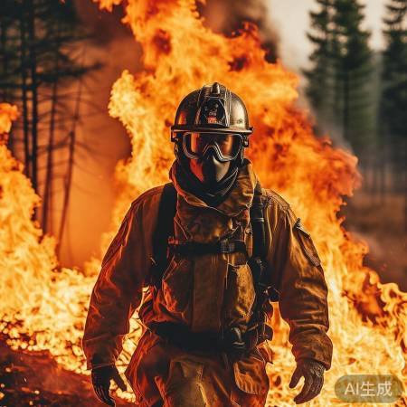 森林消防员英勇灭火