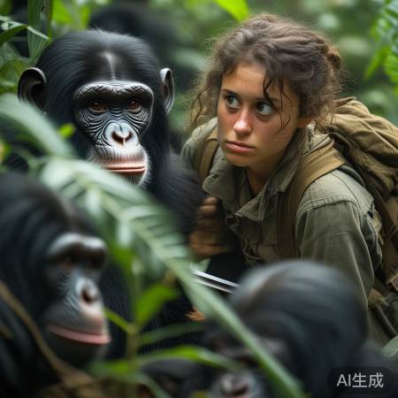 “探险家珍古道尔与黑猩猩”