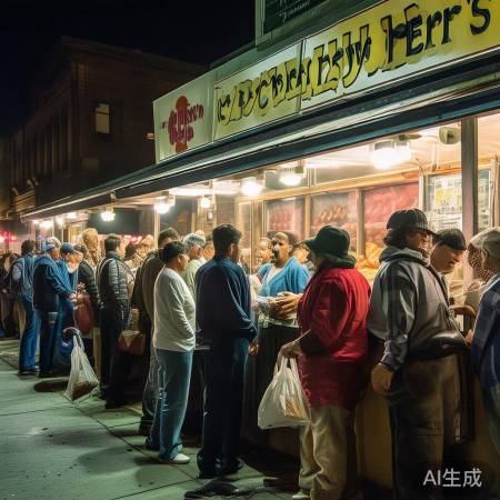 鸡排哥摊前长队，人气火爆