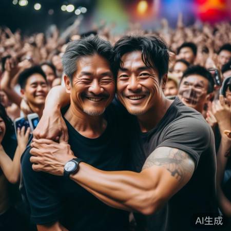 成龙王力宏拥抱感人