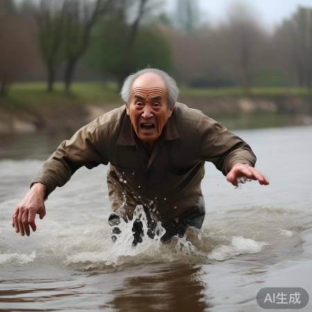 李大爷勇敢救落水孩