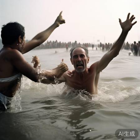 李大爷勇救落水童，体力耗尽沉水