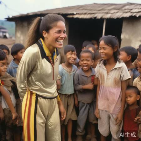 奥运冠军借裤助贫困孩