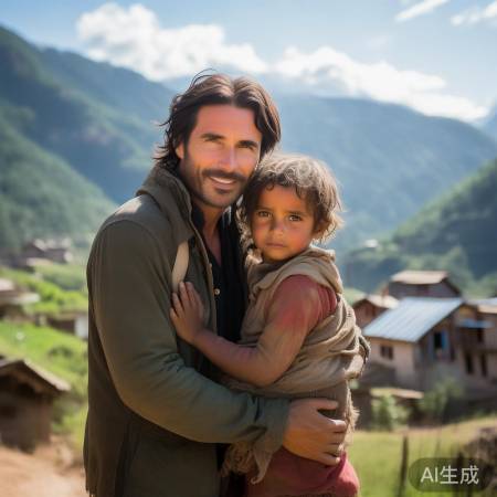 明星拥抱山区孩童,世界静默