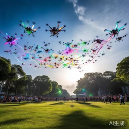 深圳公园无人机表演