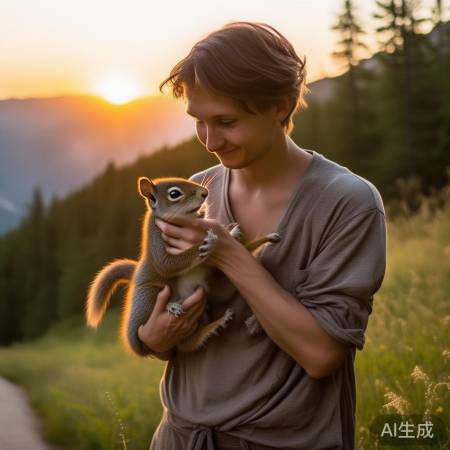 夏夜邂逅小松鼠