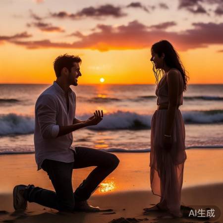 求婚瞬间，海浪作证