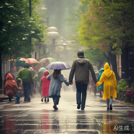 雨中生活两重天