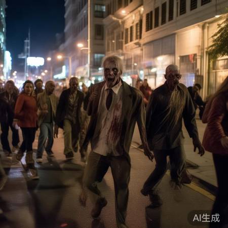 街头现行尸走肉，混乱一片