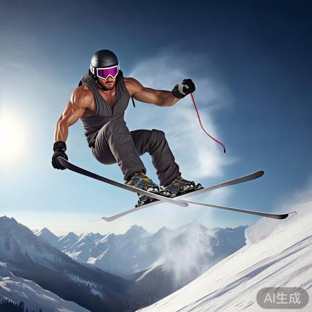 滑雪高难度转体