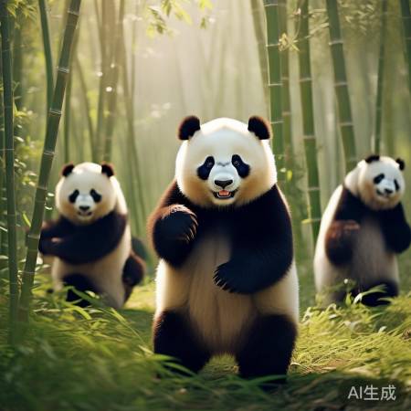 萌兰熊猫基地互动萌态