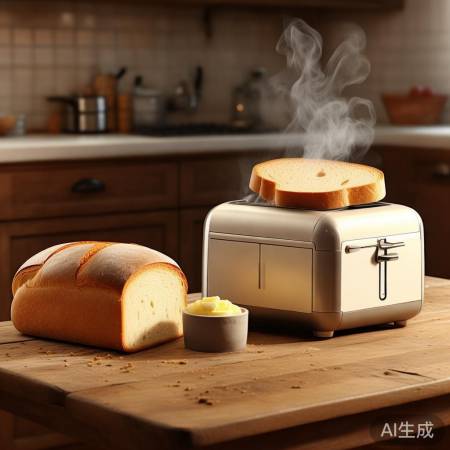 美味烤面包片，活力早餐