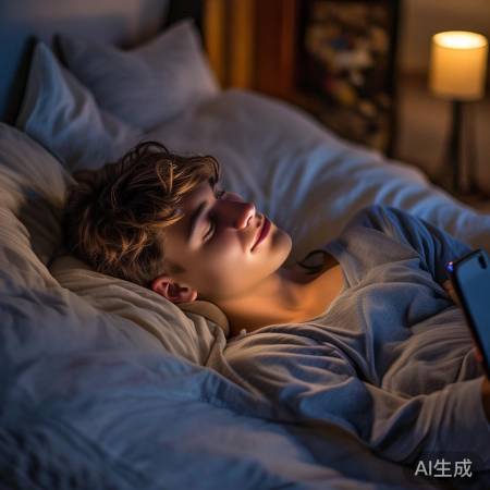 侧躺玩手机，颜值风险高