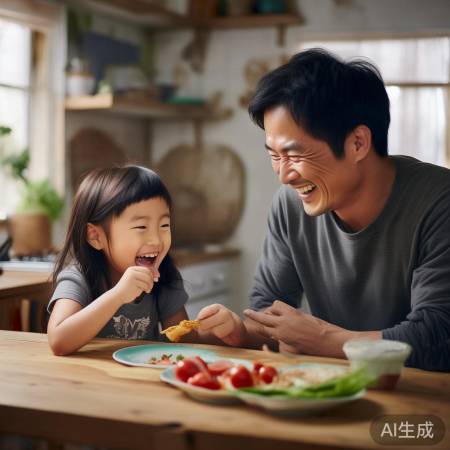 父女共享美食乐无边