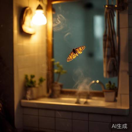 卫生间温暖湿润，小飞蛾喜爱栖息