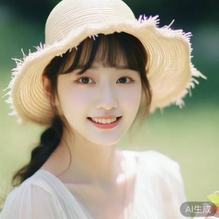 清新少女笑眼盈盈