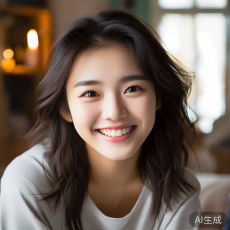 田曦薇甜美笑容,热爱生活。