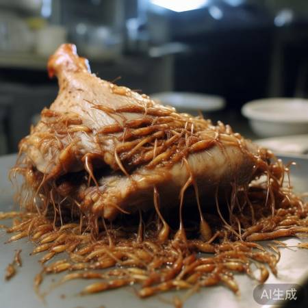 鸭腿惊现活蛆，卫生隐患引担忧