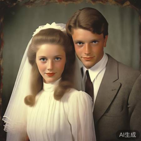 婚纱照中的青涩爱情