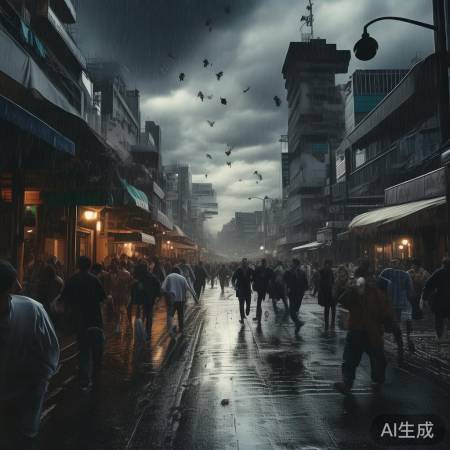 “台风蓝色预警，风雨来袭！”