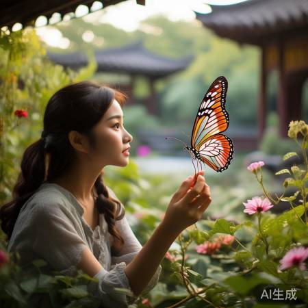 “大观园蝶舞，笔下生花”