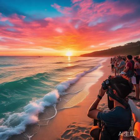 摄影爱好者捕捉电影级日出