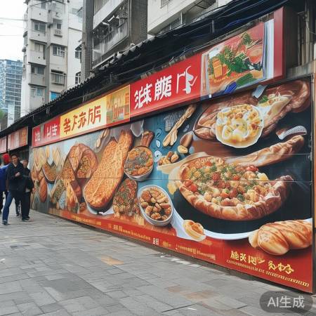 天津小区变美食艺术墙