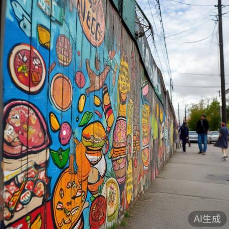 围墙美食图案评估