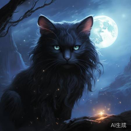 麒麟玄猫满月亮相