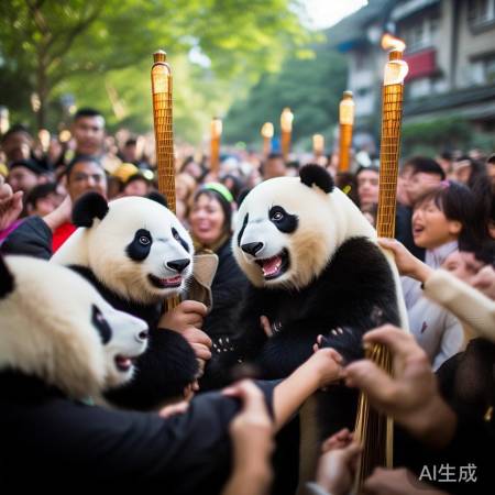 成都火炬熊猫萌翻人