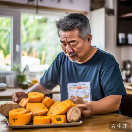 红薯血糖高，糖尿病患者需注意。