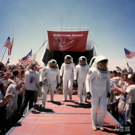 航天员凯旋,温馨迎接