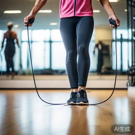 选绳热身，呼吸均匀